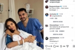 迎来第三个孩子！京多安社媒晒在产房和妻子、婴儿的合照